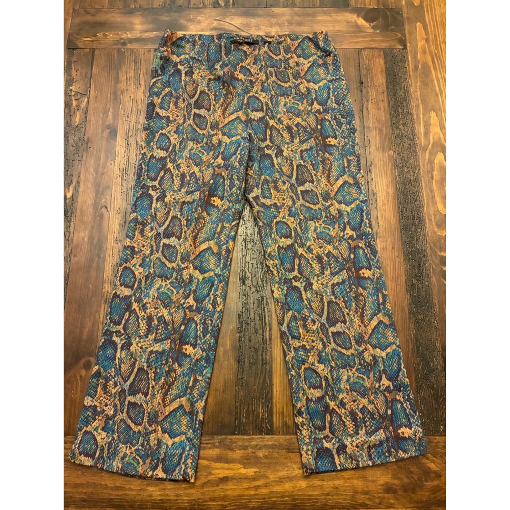Insight Multicolor Snakeskin Pants Women's 12 Career Glam Vibrant Straight Leg
